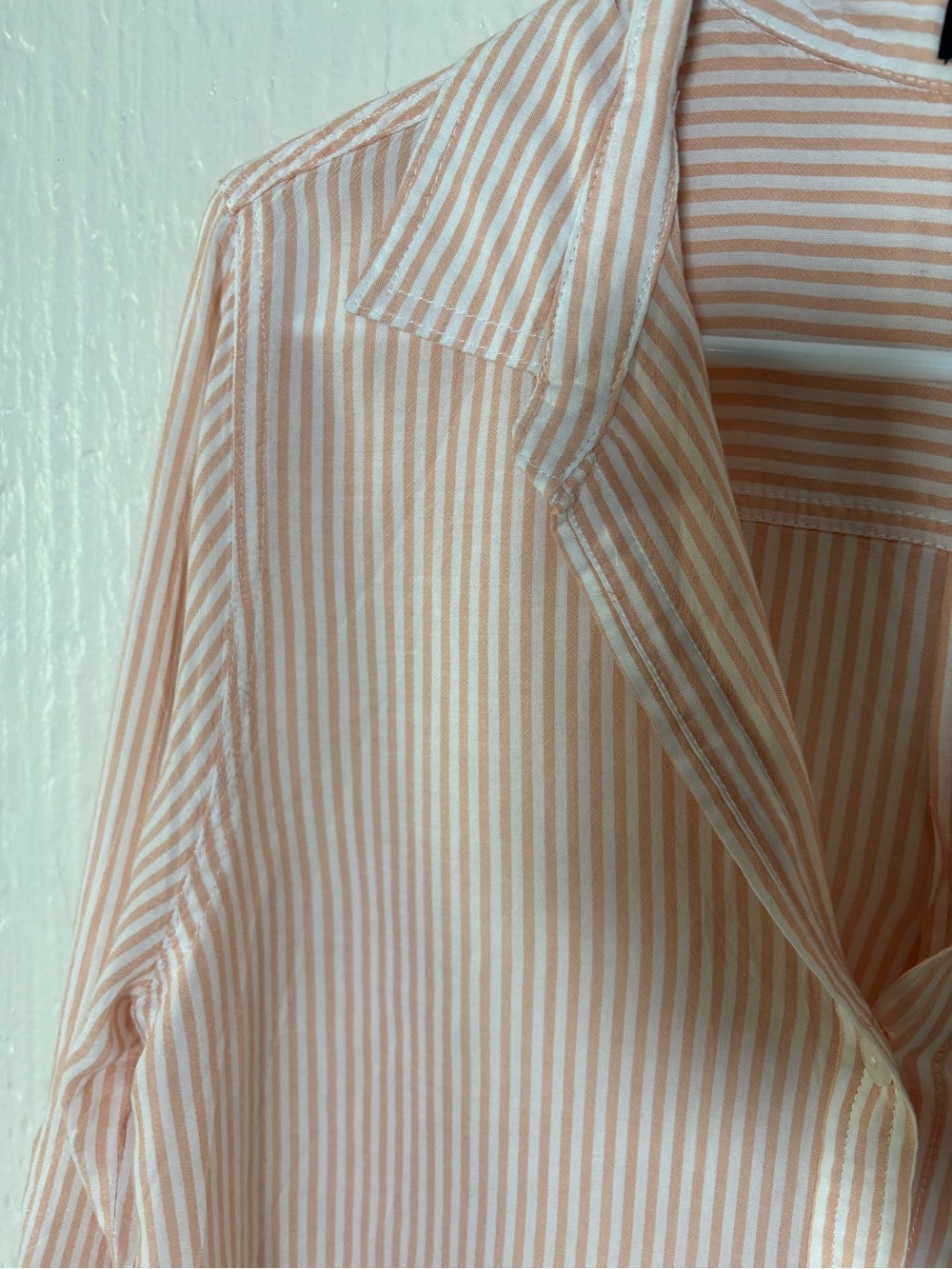 Velvet Heart Peach and White Striped Button-Front Shirt Women Size Large - Picture 4 of 15